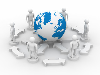 Conceptual image of teamwork. 3D image.