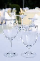 Two glasses on a table