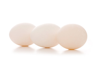 Group of eggs isolated on the white
