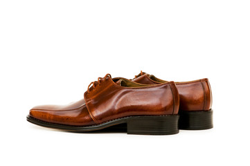 Brown shoes isolated on the white background