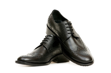 Black shoes isolated on the white background