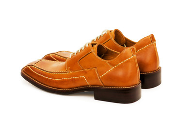 Orange shoes isolated on the white background