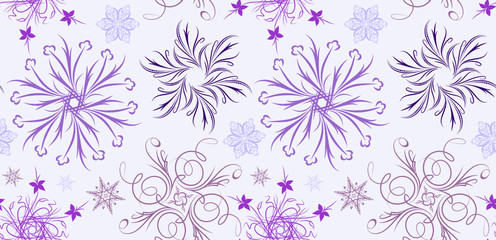 Seamless snowflakes pattern.