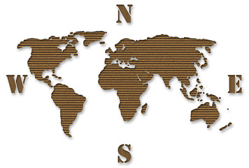 Cardboard World Map