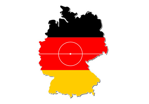 Fu&szlig;ball Feld auf Deutschlandkarte