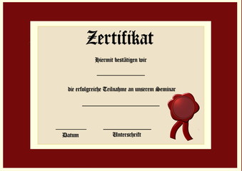 zertifikat - erfolgreiche teilnahme