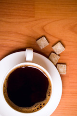 cup of coffee and sugar