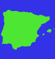 Outline map of Spain on white