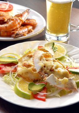 Jaibas rellenas de queso