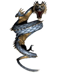 Obraz premium Coiled to strike Asian Dragon Art