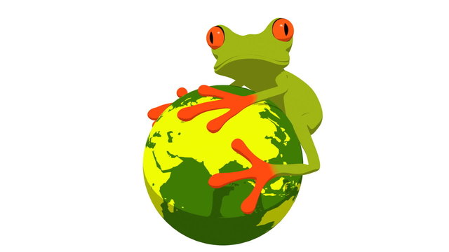 Grenouille prot&egrave;ge le monde