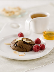 Chocolate cookie and tea