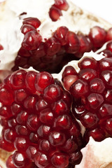 pomegranate zoom on white background