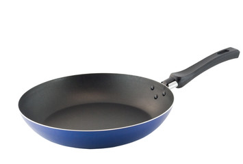 Ffrying pan with blue floor. Isolated