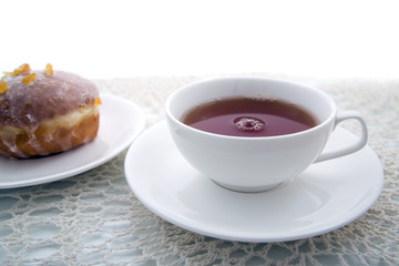 donut and cup of tea