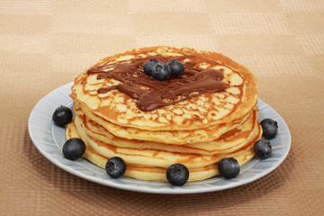 pancakes and blueberries