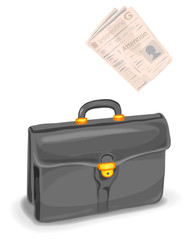briefcase and newspaper