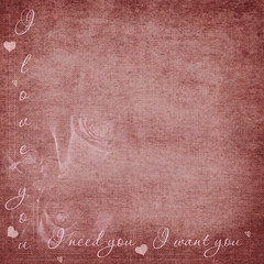 Vintage background with love word art