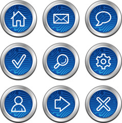 Basic web icons, blue electronics buttons series