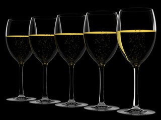 Champagne or wine in glass