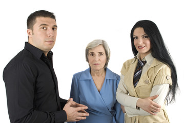 Group of three business people