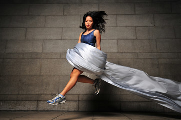 Naklejka premium Fabric Dance