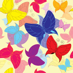 Fototapeta na wymiar Butterflies Seamless background