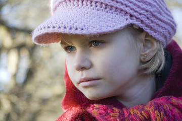 Girl in a pink cap
