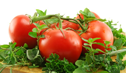 Tomatoes On A Bed Of Herbs