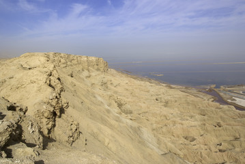 Fototapeta na wymiar Dead sea view from Mt. Sodom viewpoint