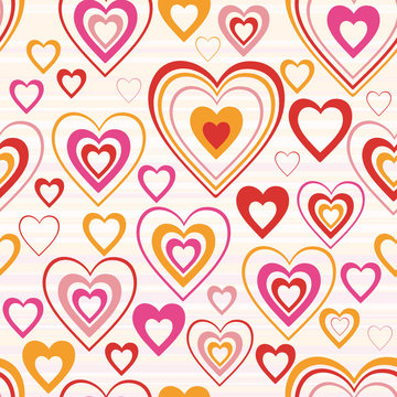 Seamless vector background with hearts