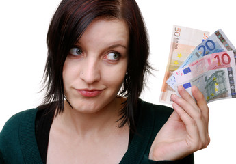 Frau mit Euros