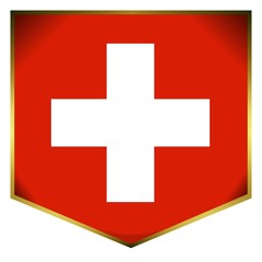 Obraz premium drapeau écusson suisse switzerland flag