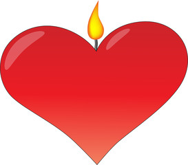 Heart with flame
