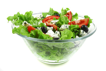 vegetable salad and roquefort