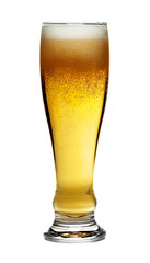 glass of beer isolated over a white background
