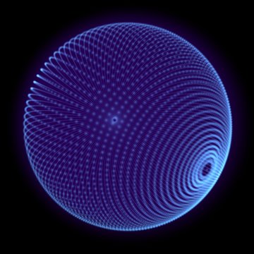 Holographic sphere blue dots