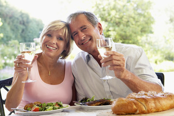 Couple Eating An Al Fresco Meal