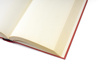 Open book with blank pages isolated on white.