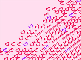 Pink background with hearts
