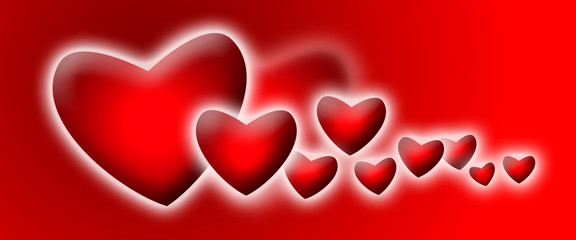 Red hearts background