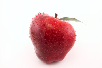 apple with drops on a white background