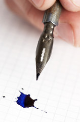 Writing with an ink pen