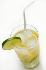 Cocktail with lemon and lime