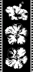 Crédence de cuisine en verre imprimé Fleurs noir et blanc C& 39 est noir un fond blanc de fleurs