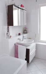 in the bathroom