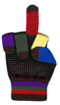 Glove gives middle finger