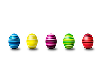 bunte ostereier in einer reihe