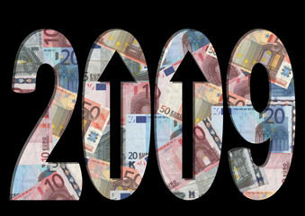 European euros 2009 text with arrows illustration