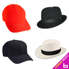 fashion hat set vector